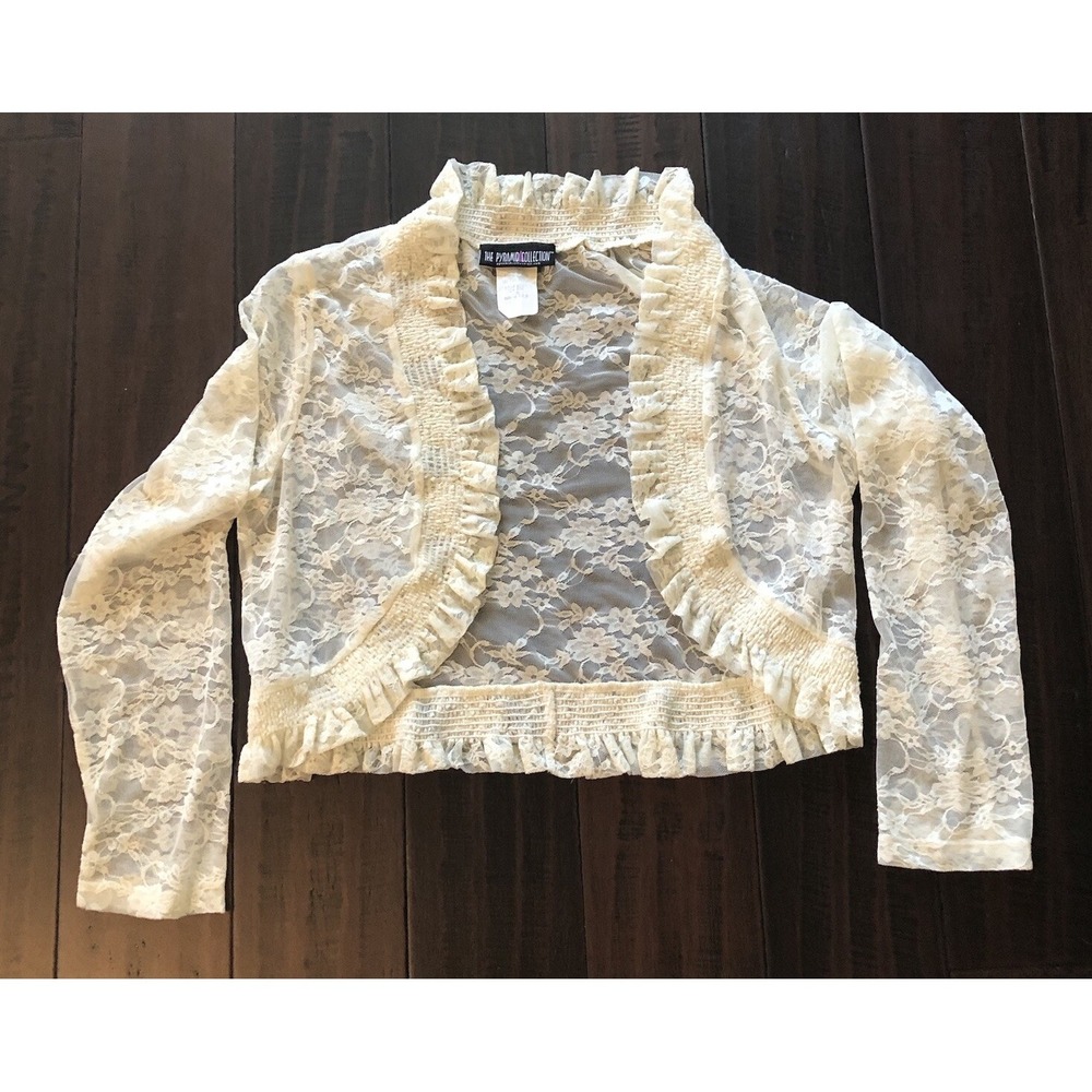 The Pyramid Collection Cardigan Womens M Lace Coquette Goth Romantic Y2K 90s